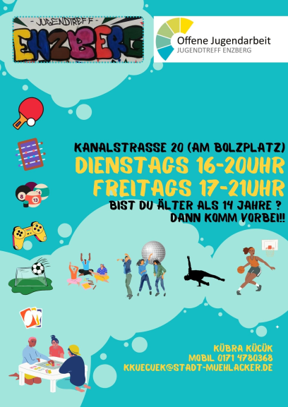 Viel zu Erleben im Jugendtreff Enzberg (Flyer des Jugendtreffs)